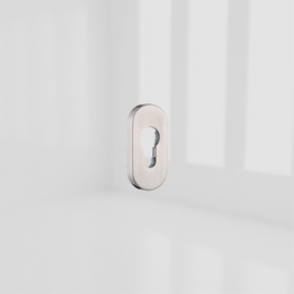 PZ CYL ESCUTCHEON CLIP-ON ROSE MATT BRUSHED S/S9x33x72mm OVAL product photo