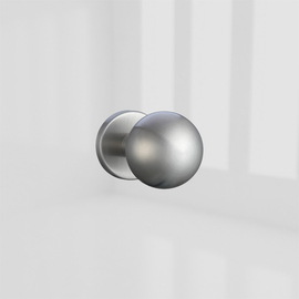 DOORKNOB ROUND STRAIGHT FIXED MATT BRUSHED S/S10x55mm CIRCULAR ROSE COASTLINE product photo