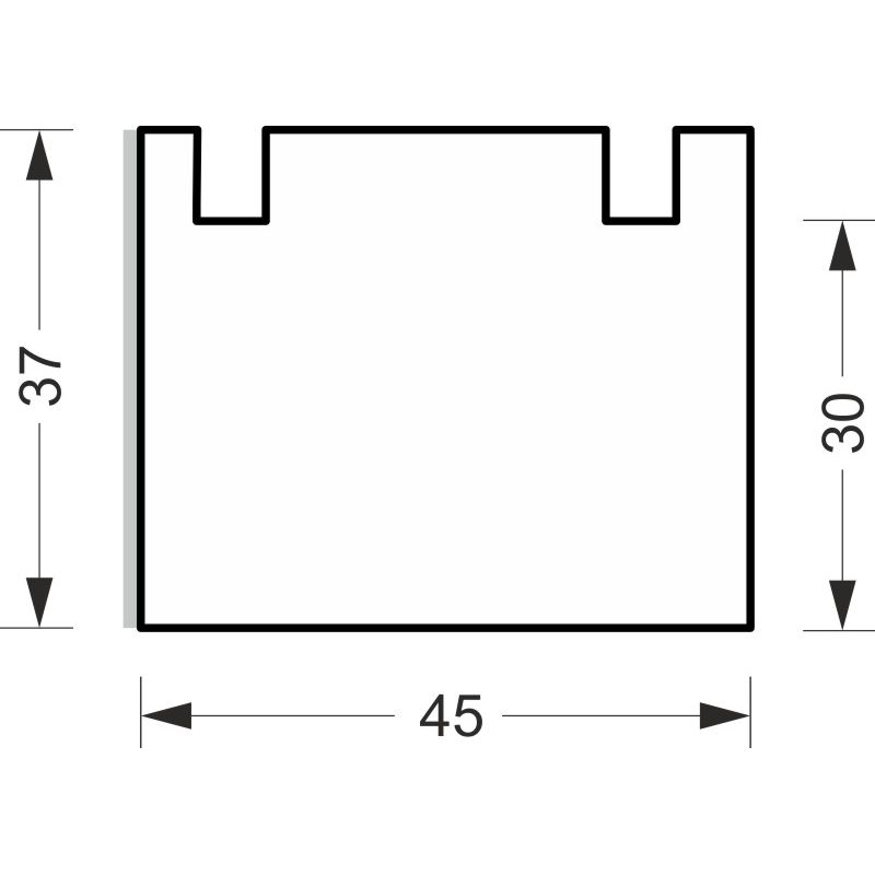 greenteQ Fensterbankanschluss-Dämmprofil hochdämmend 0,84 Uwert, 2350 x 45 x 30 mm, einseitig 1 mm PVC weiß, passend für Inoutic Eforte Produktbild BIGSKZ L