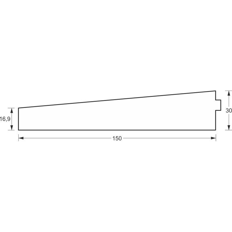 greenteQ Fensterbank-Dämmkeil für WDVS hochdämmend 1,29 Uwert, 5° schräge, 2350 x 16,9/30 x 150 mm Ausladung product photo BIGSKZ L