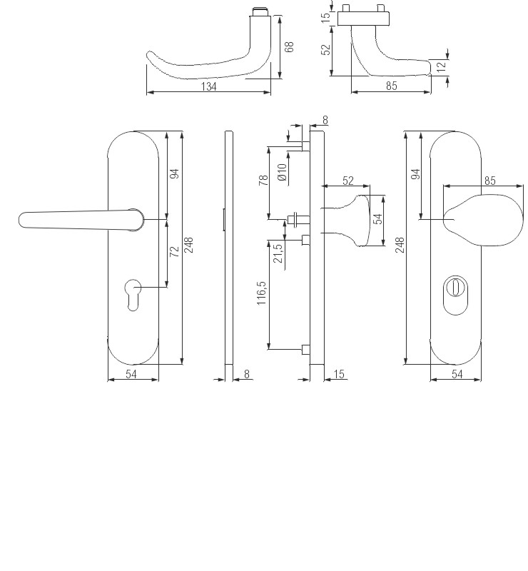 greenteQ Residential entrance door protection switch	DG65.S216.ZA.AL.RAL9016.NSWK stainless steel set product photo BIGSKZ L