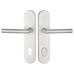greenteQ entrance door protection lever handle	DG61.S216.ZA.AL.F1.NS Aluminium set product photo