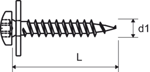 greenteQ Window sill screw PZ with PA, tapping screw thread product photo BIGSKZ L