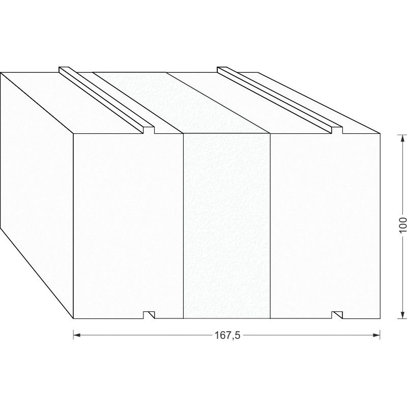 greenteQ profil de izolație a structurii de bază ușă ridicătoare/coborâtoare 2350x100/103x168,5, frezat, fără acoperire din PVC pentru sistemul Siegen fotografie a produsului BIGSKZ L